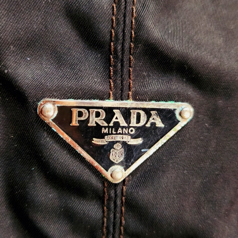 Prada Black Nylon Satchel Style Handmade Vintage Circa 90's